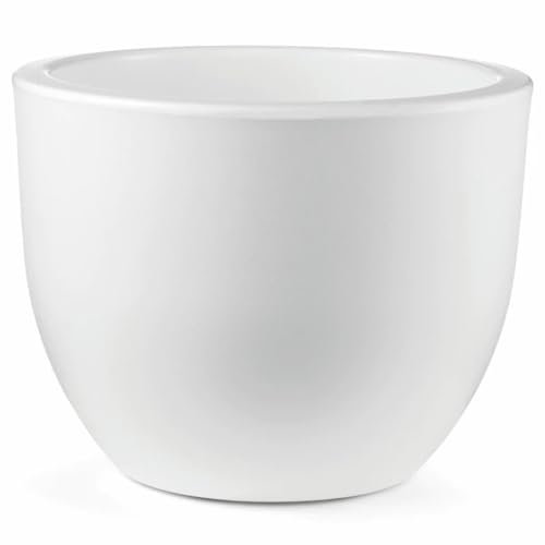 Vaso rotondo in resinaEggy 45 cm. Bianco -