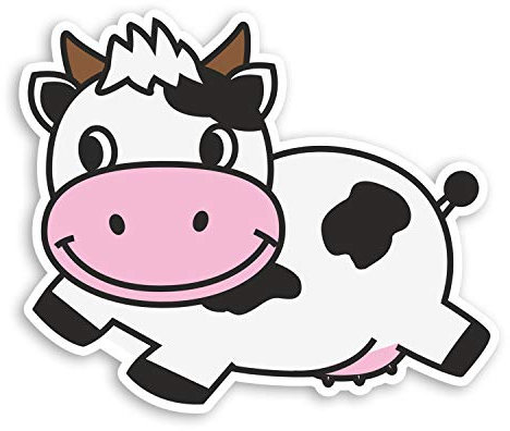 2 x 10 cm Happy Cow Vinyl-Aufkleber – Farm Kids Fun Cartoon Laptop Aufkleber #20790, 10cm Wide