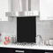 BELOFAY 6mm Tempered Glass Splashbacks for Cookers, Toughened Glass Heat Resistant Splashback for Kitchen (60x65, Black)