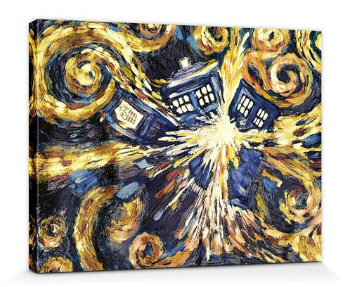 1art1 Doctor Who Poster Exploding Tardis Bilder Leinwand-Bild Auf Keilrahmen | XXL-Wandbild Poster Kunstdruck Als Leinwandbild 40x30 cm