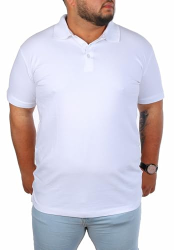 Young & Rich Herren Übergröße Polo Shirt einfarbig Uni Basic Big Size optimierte Moderne Passform
