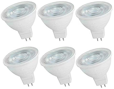 OUGEER 6 Stück MR16 LED-Leuchtmittel 6W AC 220-240V LED GU5.3, Entspricht 60W MR16 Halogenlampe Kaltweiß 6000K MR16 LED-Strahler GU5,3 600 Lumen Nicht Dimmbar