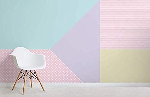 Custom Customization Multi-Coloured Pastel Geometric Pattern Wallpaper Mural Custom 3D Wallpaper Paste Living Room The Wall for Bedroom Mural Border-430cm×300cm