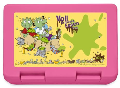 Spreadshirt Die Olchis Classic Krötiges Essen Brotdose Lunchbox, One size, Pink