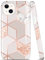 Jaholan Coque iPhone 13 Coque TPU Gel Housse Etui Protection Ultra Fine Mince Léger Case Souple Coque pour iPhone 13 2021 6.1 Pouce - Marbre Rose Gold