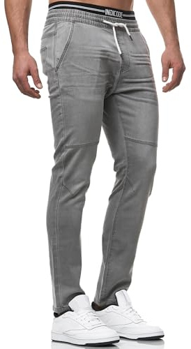 Indicode Herren Fabrizio Stoffhose mit 4 Taschen | Stretch Hose Herrenhose für Männer Vintage Grey, M