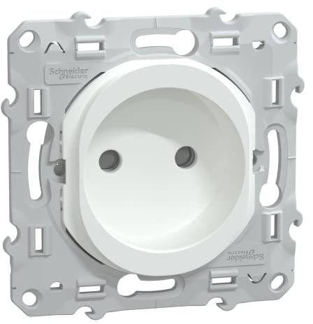 Schneider Electric - Ovalis - prise de courant à puits 2P 16A - bornes vis - Blanc - S320033