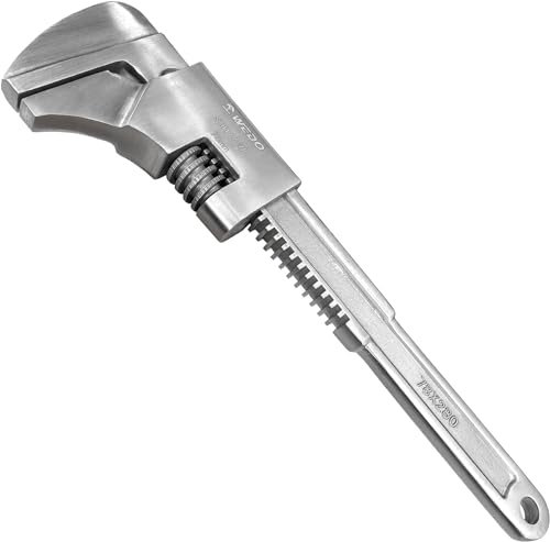 WEDO Edelstahl Einhand Rohrzange Einstellbar Schraubenschlüssel,F Förmigen Einhandrohrschlüssel,82mm,Korrosionsschutz,Rostfest,Umweltfreundlich