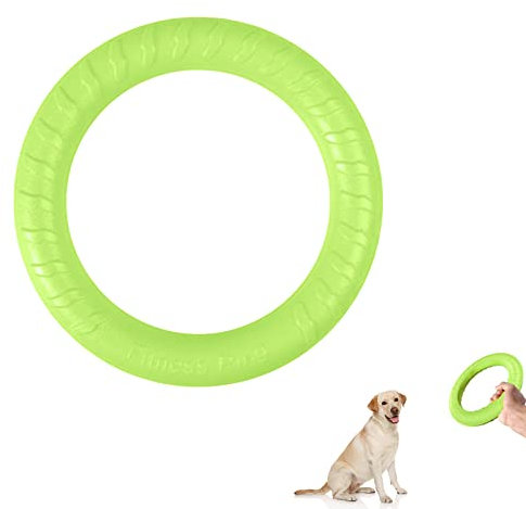 QEEROYO Hunde Fitness Ring, Hundebiss-Ring, Beissring Hunde, Hundespielzeug Ring, Hunde Flugscheibe Spielzeug, Beissring für Hunde, Interaktiver Trainingsring für Kleine mittelgroße Große Hunde, Grün