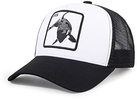 Trucker Hat Men Animal Snapback Hats Adjustable Embroidered Baseball Cap Mesh Breathable Square Patch Women Caps
