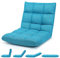 COSTWAY Canapé Paresseux Tatami Pliable Chaise de Plancher Coussin de Chaise de Lit Siège de Sol pour Maison, Bureau 105 x 57 x 15 CM (Bleu Poan)