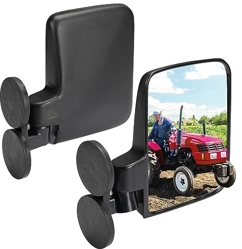KEMIMOTO Traktor Magnetische Seitenspiegel, 51.7 kg Magnet Seitenspiegel für Traktoren, Gabelstapler, Rasenmäher, Golfwagen, kleine Dozer, Hubwagen, kompatibel mit John Deere, Kubota, Toyota, CASE