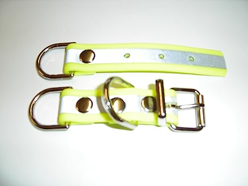 MJH BioThane Reflex Halsband Verschluss Adapter verstellbar 25mm breit versch. Farben neon gelb