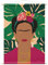Bilderwelten Wandteppich Frida tropische Collage Kunst Holzstäbe Wandbehang XXL 135x90 cm Wandtuch Wandbild Tapisserie Wohnzimmer