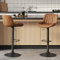 Zouron Barhocker 2er Set, Barstuhl Höhenverstellbar, 360° Drehbar Tresenhocker Bistrohocker Küchenstühle mit Rückenlehne für Bartheke, Küche und Esszimmer, Gelbbraun