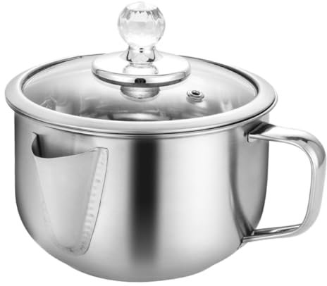 Alipis 1pc Stainless Steel Filter Cup Grease Container Gravy Separator Oil Fat Strainer Kitchen Soup Fat Separator Grease Separator Cup Cooking Pot Soup Bowl Glass Oil Filter
