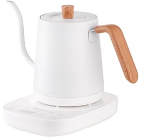 wisoolkic Heating Electric Kettle with Multiple Functions for Home and Office Electric Tea Kettle Gooseneck Metal Gooseneck Kettle, White Pot