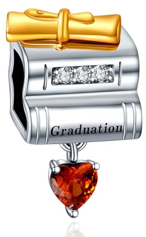Annmors 925 Sterling Silber Bead Charms für Europäische Armbänder und Halskette Wise Book Cap Graduation Perlen mit 5A Zirkonia,Weihnachten,Valentinstag,Muttertag,Geschenkanhänger Frauen und