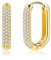 Creolen Gold Ohrringe Eckig Damen, ASH'S CHOICE 14K Vergoldet Sterling Silber 925 Creolen Dick Klobige Eckig Gold Creolen Kleine Knorpel Huggie Creolen mit Stein Zirkon Glitz Quadratische Ohrringe