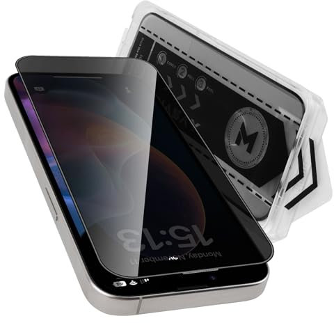 MONASAY for iPhone 15 Plus Privacy Glass Screen Protector [1 Pack][Camera Lens Protector][Easy Installation] Matte anti-peep tempered screen Film Case Friendly