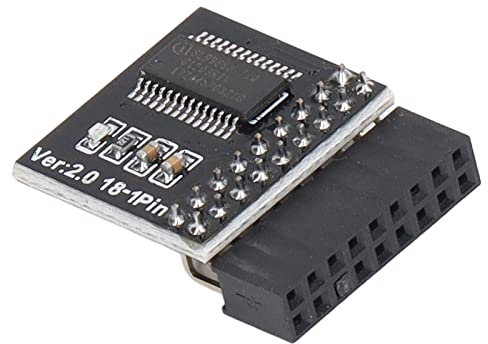 Module de sécurité TPM2.0 18 Broches pour Carte Mère LPC pour Test de Mise à Niveau Accessoires Professionnels Noirs