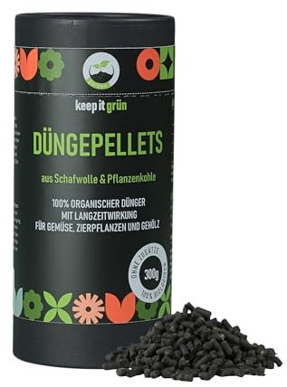 Bio Langzeitdünger (300g) aus Pflanzenkohle & Schafwolle | rein organischer Dünger für Gemüse, Zierpflanzen und Obst | Wasserspeicher + Humusaufbau | natürlich | ohne künstliche Zusätze