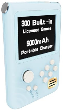 NEOCADE Consola de Juegos Portátil con Power Bank, USB C Bateria Externa, 5000mAh Cargador Portátil, Gaming Power Bank Built-in 300 Juegos, Bateria Portatil para iPhone/Samsung/Android, Gran Regalo