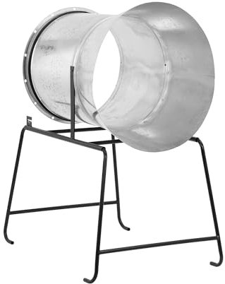 Wiesenfield Weihnachtsbaumtrichter Einlass: Ø 70 cm Auslass: Ø 60 cm verzinkter Stahl Gummiring Messer stabiles Untergestell Weihnachtsbaum Verpackungsmaschine