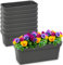 PECZEKO Set di fioriere in plastica, fioriera per fiori ed erbe aromatiche, vaso da balcone resistente, confezione da 8 pezzi, colore antracite, diametro 40 cm