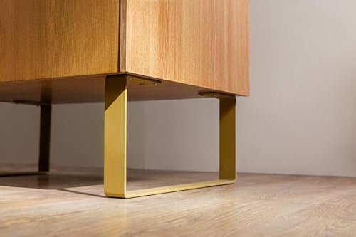 Lot de 2 pieds de meubles en métal - Pieds de table industriels robustes pour banc, console, buffet, table basse - Supports modernes en acier (Noir/blanc/argenté/doré/chromé/crème) (noir, H 20 cm x l