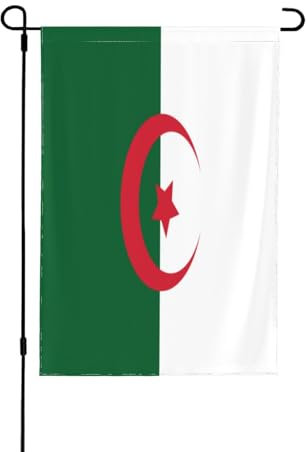 Drapeau de l'Algérie décoratif double face – Bannière de jardin, parfaite pour la décoration extérieure et intérieure, disponible en deux tailles