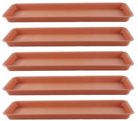 Ronyme 5 Pieces Planter Saucer Tray Plant Drain Drainage Device Multipurpose Plant Drip Tray, Flower Pot Tray for Window Living Room, Red