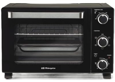 Horno de sobremesa Orbegozo HOT 280, capacidad 28Litros, 1500 W, Dimensiones: 48.5 x 31 x 39.5 cm, con convección, negro