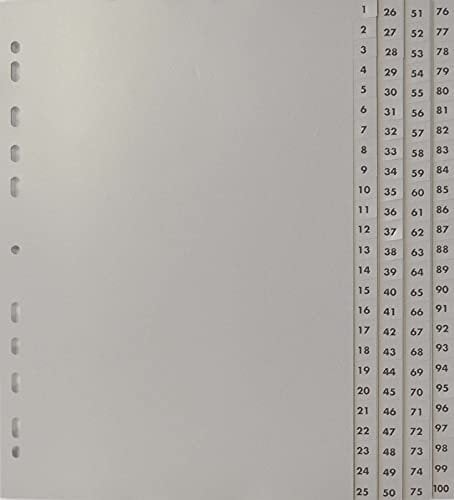 NEUTRAL 24740 Ordnerregister A4 1-100 grau