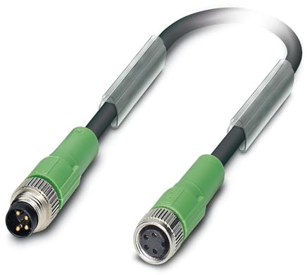 PHOENIX CONTACT SAC-4P-M 8MS/3.0-PUR/M 8FS Sensor/Aktor-Kabel, 4-Polig, M8 Stecker Gerade, M8 Buchse Gerade, 3m Kabellänge, Schwarz/Grau