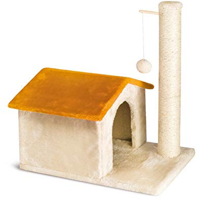 Cat&Rina Different Casetta, Tiragraffi e Casetta con Tronchetto, Per il Gatto, Dimensioni cm 48 x 30 x 52 h