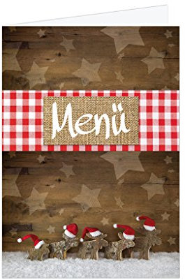 Logbuch-Verlag 10 Weihnachten Menükarten Speisenkarten zum Beschreiben und Bedrucken DIN A5 geklappt