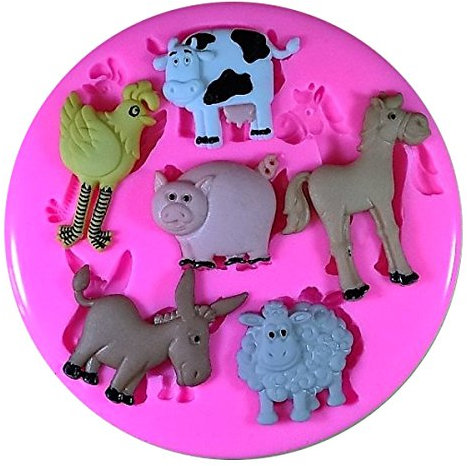 Animaux pig Ferme Mouton Vache Cheval âne Moule en silicone Moule pour décoration gâteau glaçage pour gâteau Sugarcraft outil de fées Blessings