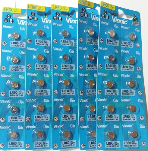 Vinnic AG1 L621F LR60 364 Alkaline Batteries 1.5V Pack of 50