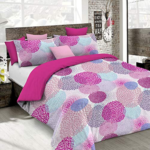 Set Copripiumino Fantasy, Lavorato in Italia - Parure Copri Piumino - Sacco Piumone 200x200 cm con Patella e federa Cuscino, Piazza e Mezza, Soffioni