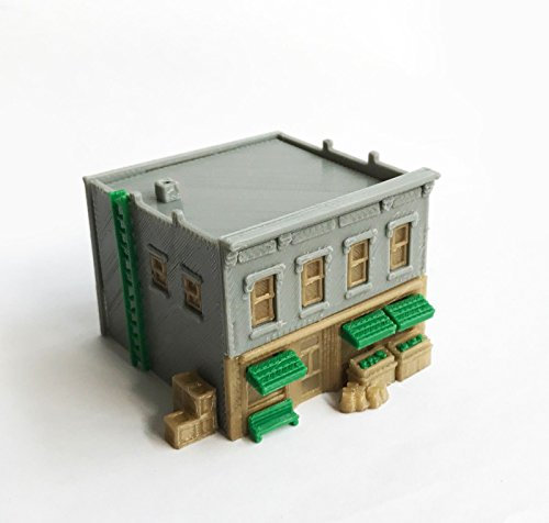 Outland Models Treno Ferrovia Città Negozio/Negozio/Mercato Z Scale