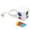 FISHTEC ® Cube Multiprise Couleur - Interrupteur pour Chaque Sortie - Stickers - Normes NF