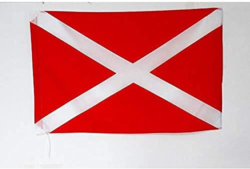 AZ FLAG - Flagge Motorsport Rote Mit Weisse Kreuz - 90x60 cm - Karting Fahne 60 x 90 Cm Scheide Für Mast - Flaggen