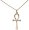 ASCALIDO Ägyptisches Kreuz für Damen, mit Kette, 45 cm, Anhänger, Ankh, vergoldet, 18 Karat, Box, Vergoldet Vergoldet 18 Karat Gold