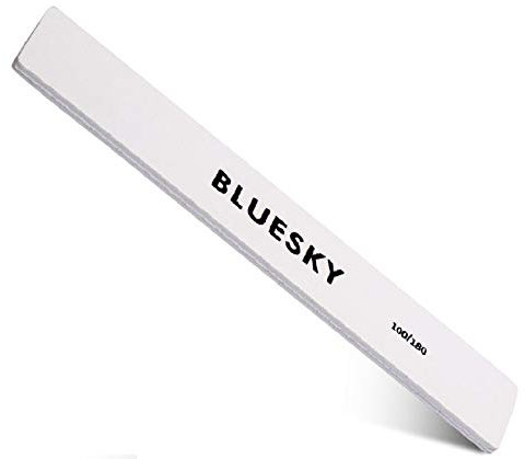 Bluesky Nail File, Square, Professional Nail Tool For Gel Nails, Double Sided Dual Grade Grit 100/180, Emery Board, Manicure and Pedicure Accessories