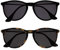 OPULIZE Jet Sonnen Leser Brille 2er Pack Stilvoller großer Designer-Rahmen Kratzfest Getönte Linse UV400-Schutz Schwarzgummierte Vorderseite Schildpattbraune Herren Damen SS96-12 +3.50