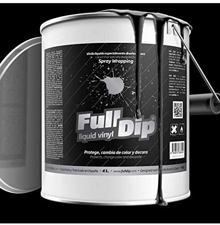 HABILL-AUTO Bidon peinture élastomère en spray Full dip 4L - Finition noir mat
