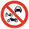 AUA SIGNALETIQUE - Panneau Interdit aux véhicules motorisés - Ø 330 mm, PVC 1.5mm