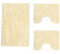 Poligono Badteppich-Set, 3-teilig, aus Mikrofaser, Langflorteppich 50 x 80 cm, 2 WC-Vorleger, rechteckig, 40 x 50 cm, weich, rutschfest, beige