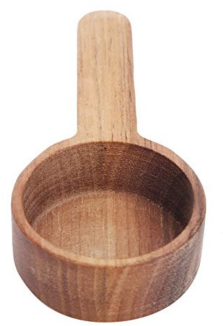 Nikou Coffee Spoon Wooden Measuring Spoon, Kitchen Soup Spoon Tablespoon Tool for Coffee Beans, Home Kitchen Accessories (Short Handle 8g)